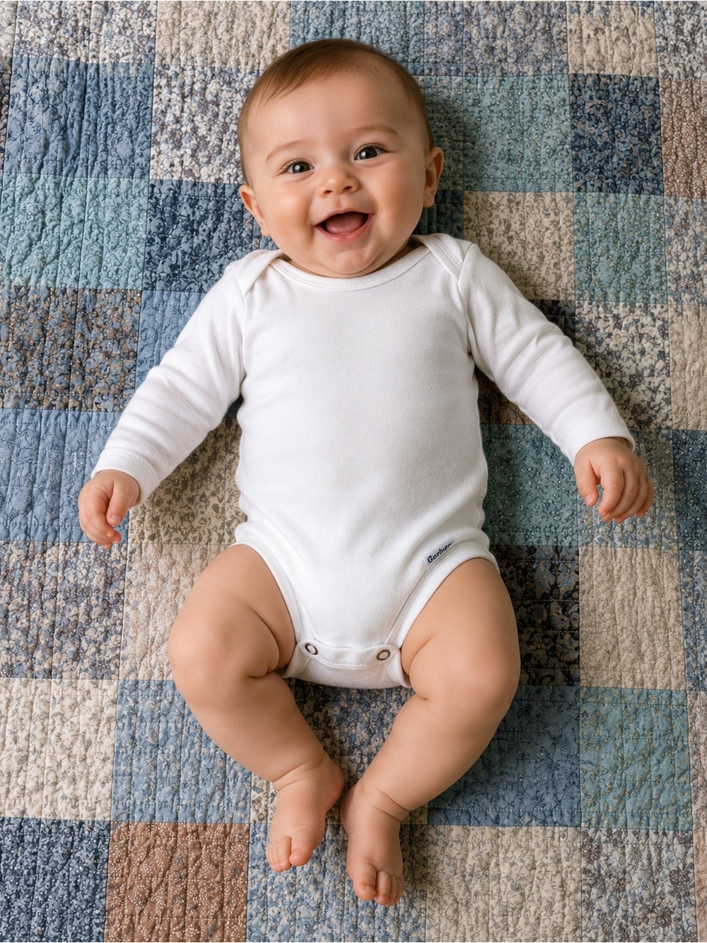 Bundle x3 Gerber White Long Sleeve Baby Onesies Trio 0-3month